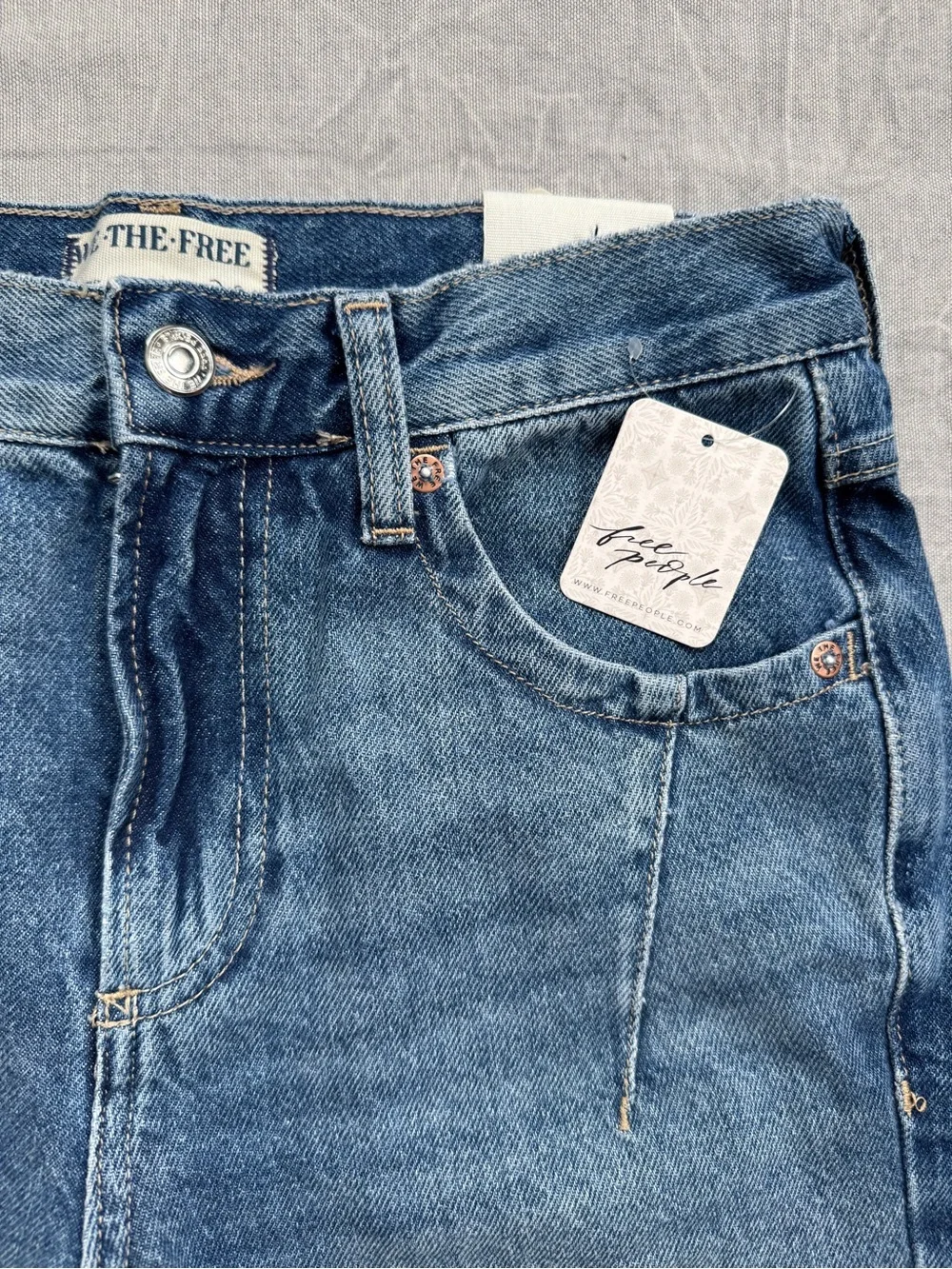 NWT We The Free Bodie Blue Ghost Town High Rise Long Shorts - 26